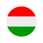 hungary flag. round flat icon. vector illustration