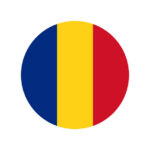 romania round icon with romanian national flag colors, circle vector element